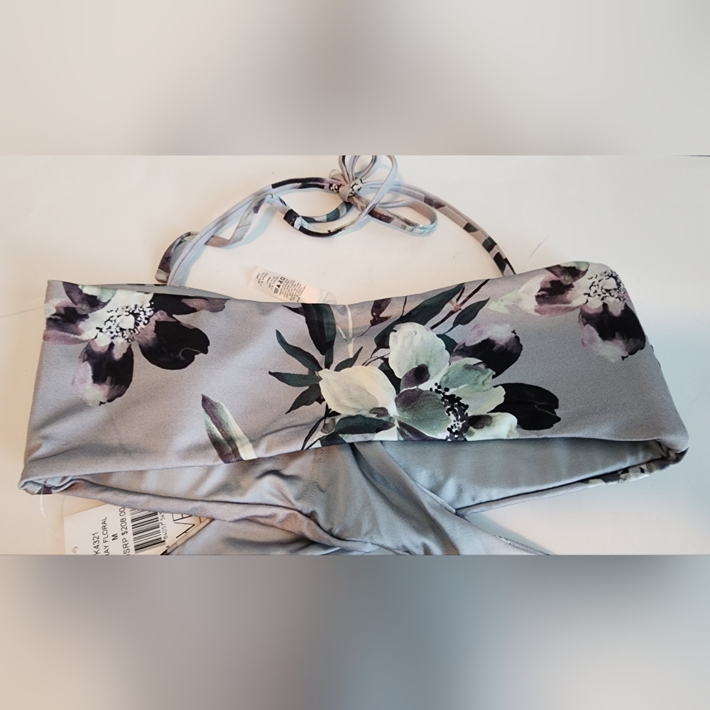 WET Swimweat Luxe Yacht Taylor One-Piece Swimsuit In Gray Floral Size MED - Picture 10 of 15